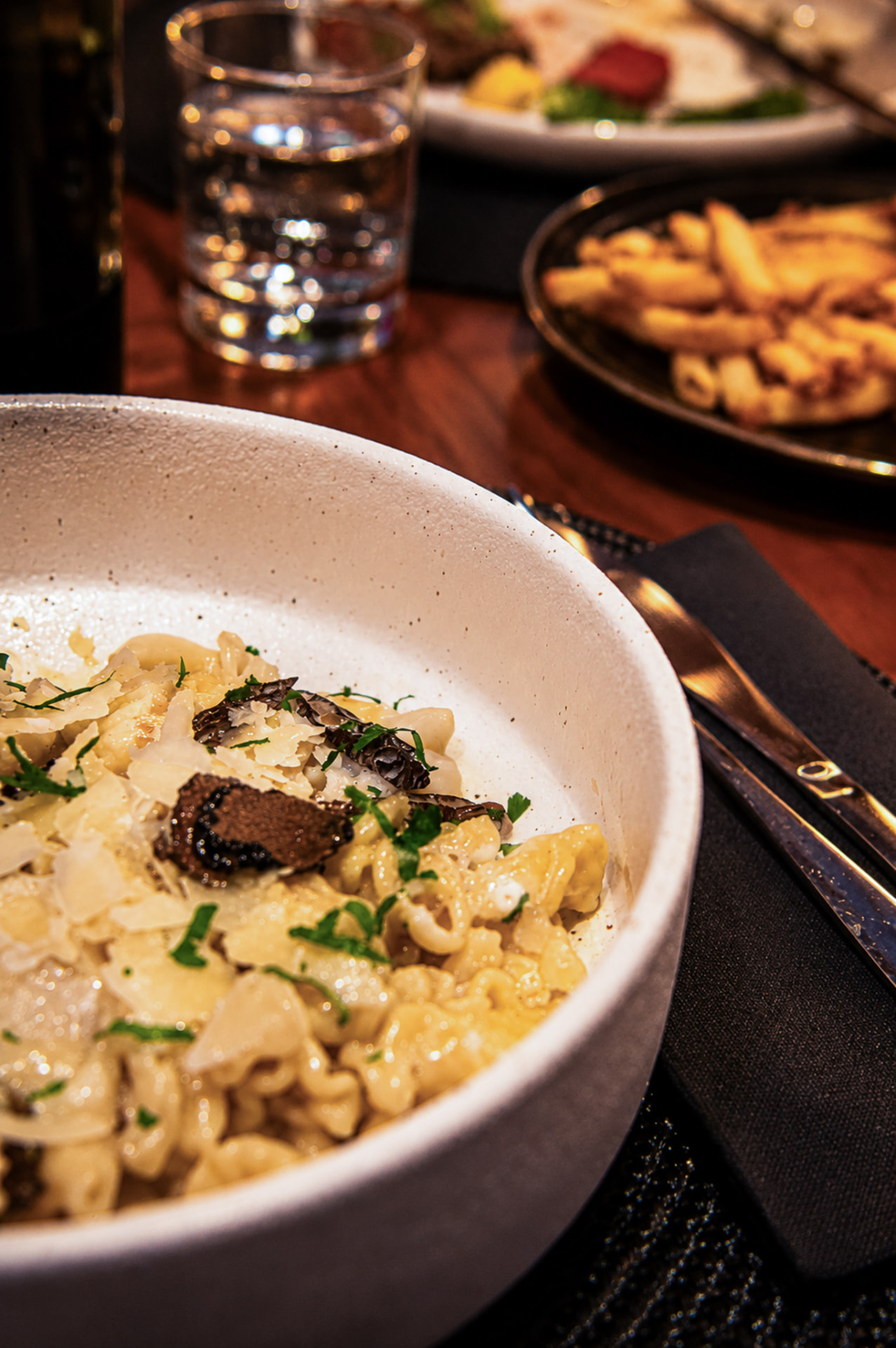 Campanelles à la truffe et copeaux de parmesan